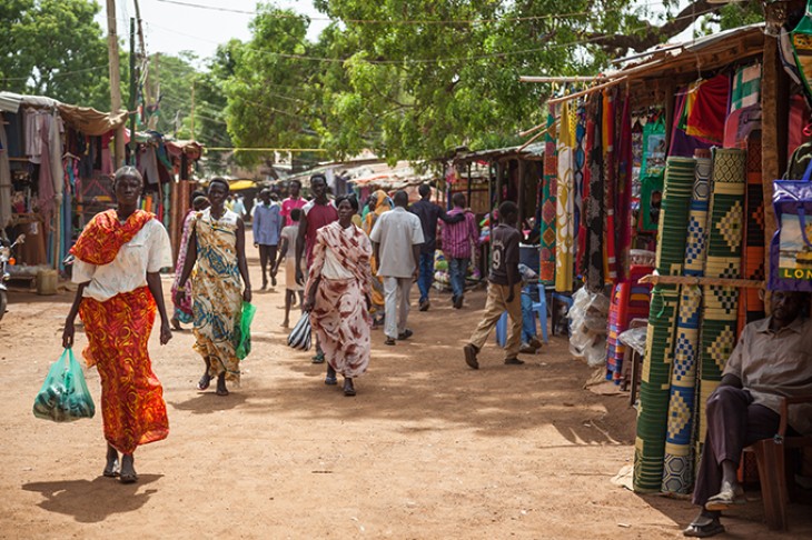Women on a market in Aweil, South Sudan