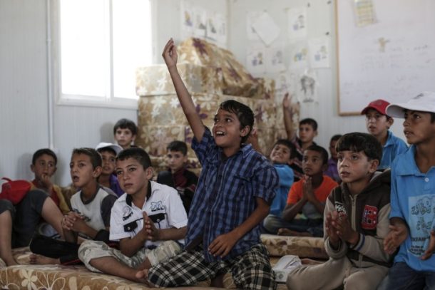 Børn fra Zaatari-flygtningelejren i Jordan, september 2015