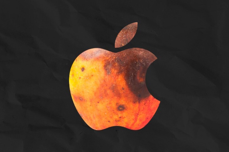 Apple logo i rustrød