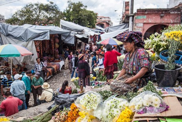 Marked i Chichicastenango i Guatemala.