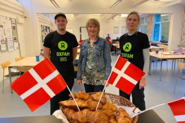 Lærerens Dag 2021: Repræsentanter fra Oxfam og croissanter med flag