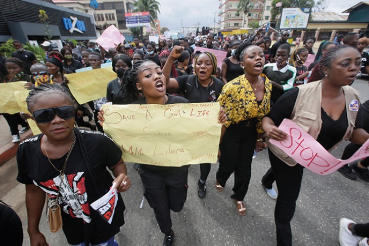 Demonstranter fra Liberias kvindebevægelse