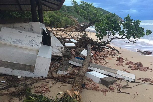 Orkanhærget kystområde i Haiti 2017