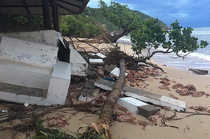 Orkanhærget kystområde i Haiti 2017