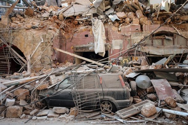 Ruiner efter bombeangreb i Libanon