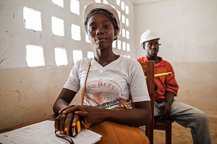 Patience på EYE-centeret, hvor hun studerer til tømrer.
