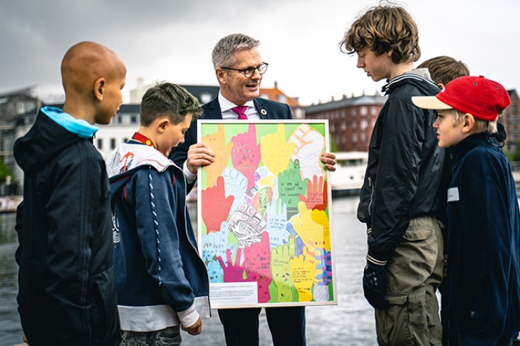 Elever fra Christianshavn Skole møder udviklingsminister Flemming Møller Mortensen, 2021