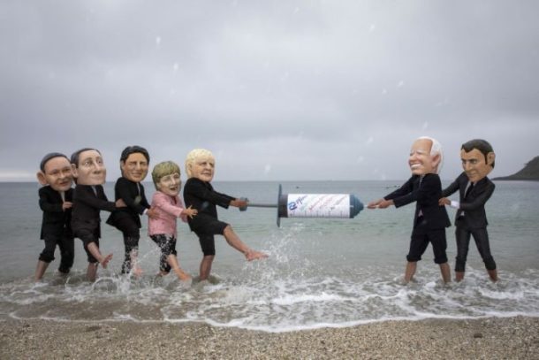 Oxfam-aktion i forbindelse med G7-mødet